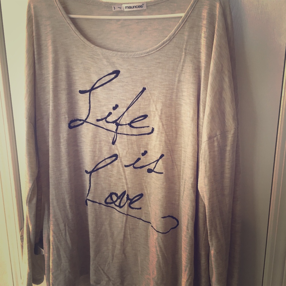 Maurices brand 3x sheer beige long sleeve shirt.